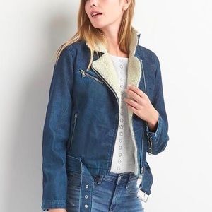 Gap Sherpa Moto Denim Jacket